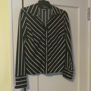 Tailor size M Black and White Stripe Top
